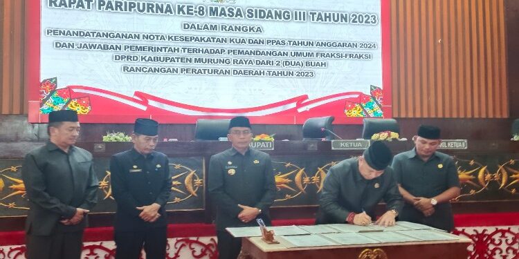 Pemkab Dan DPRD Mura Teken Nota Kesepakatan KUA PPAS 2024