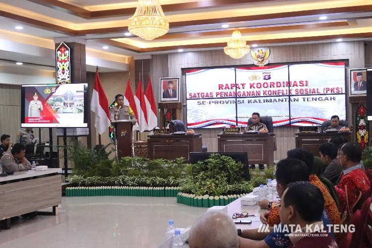 Cegah Konflik Sosial, Polda Kalteng Gelar Rakor Satgas PKS Besama Forkopimda