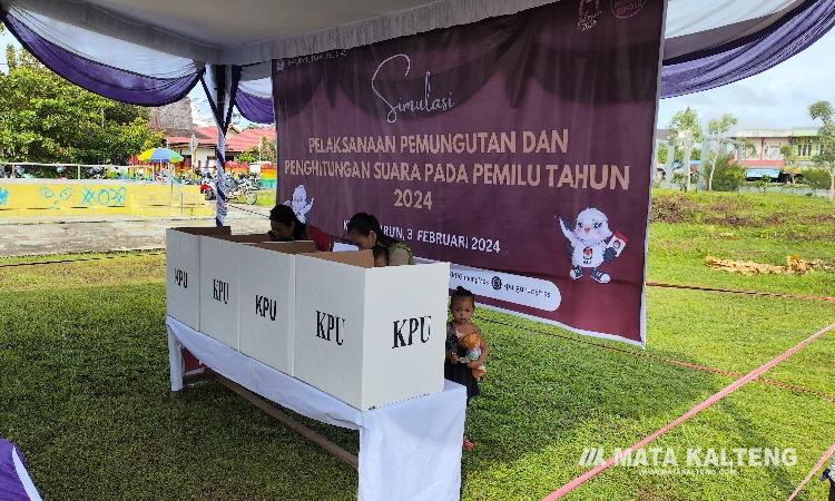 KPU Gumas Gelar Simulasi Pemungutan dan Penghitungan Suara