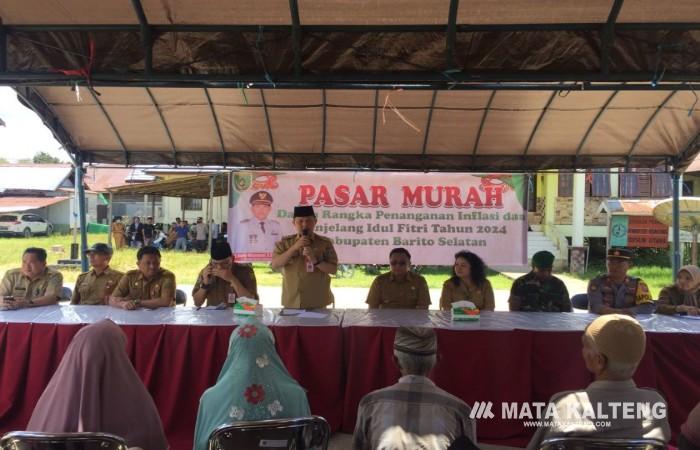 Pemkab Barsel Salurkan 729 Paket Sembako di Pasar Murah Ramadan 2024