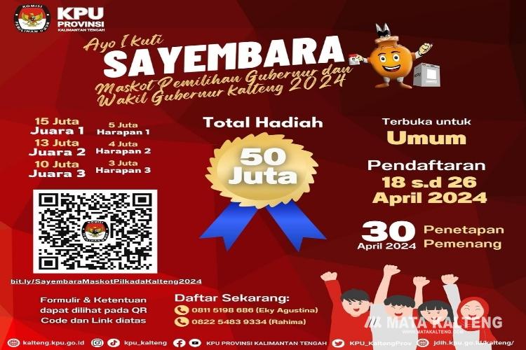 INFO-INFO !! KPU Kalteng Gelar Sayembara Maskot Pemilihan Gubernur Kalteng 2024