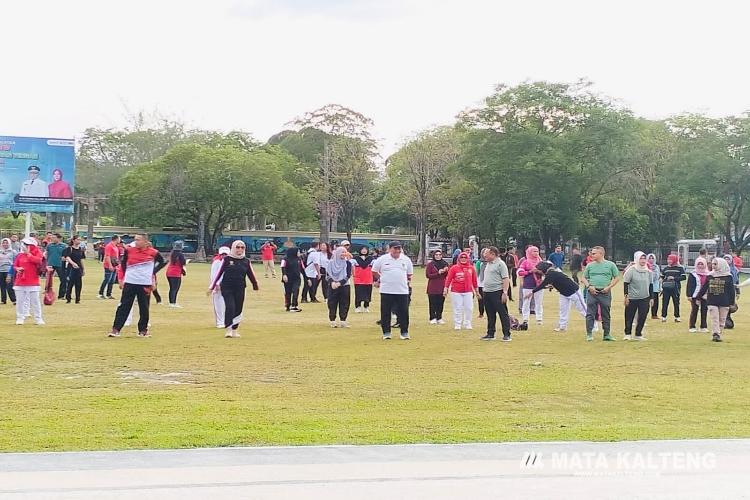 Senam Bersama di Pemprov Kalteng, Tingkatkan Kebugaran dan Kebersamaan